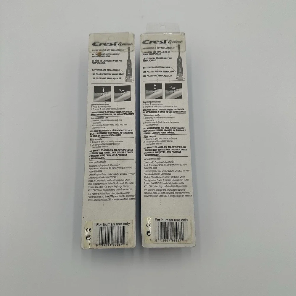 Lot Of 2 Crest Toothbrush SpinBrush Classic Spinning Head NEW Sealed Package